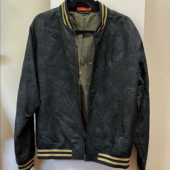 TALLIA Black Bomber Jacket with Ribbed Trim